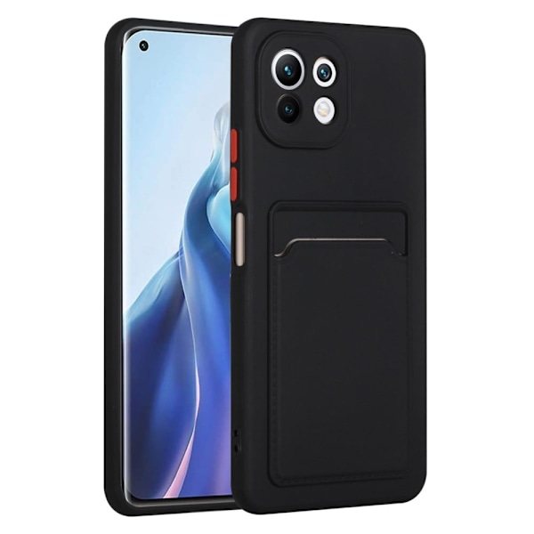 Cover med Kortholder til Xiaomi 11 Lite 5g Ne / Mi 11 Lite 5g / 11 Lite - Sort Black