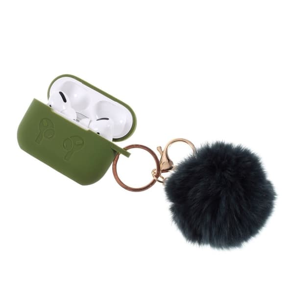 AirPods Pro silikonfodral för pälsbollar - Grön Grön