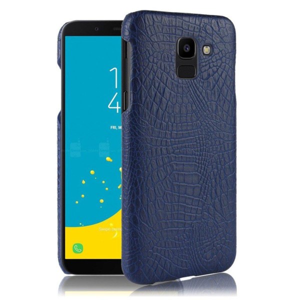 Samsung Galaxy J6 (2018) mobiletui i kunstlæder med krokodille t Blue