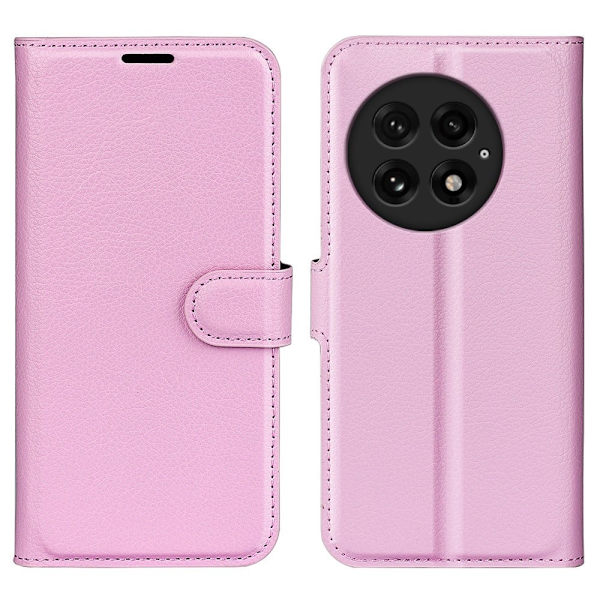 Klassisk OnePlus 13 flip etui - Lyserød Pink