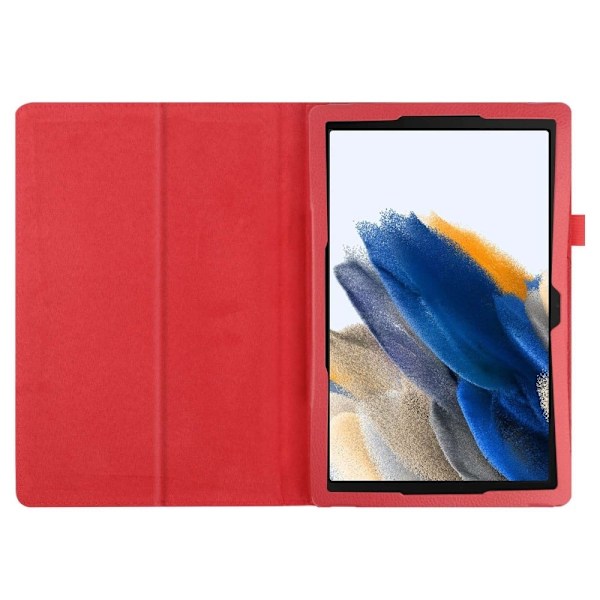 Foldbart etui med Lichi-tekstur til Samsung Galaxy Tab A8 10.5 (2021) - Rød Red