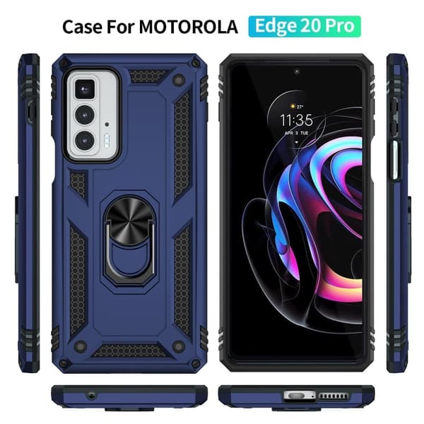 Ring Guard-etui - Motorola Edge 20 Pro - Blå Blue