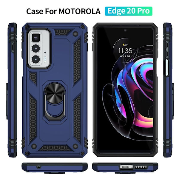 Ring Guard - Motorola Edge 20 Pro - Sininen Blue