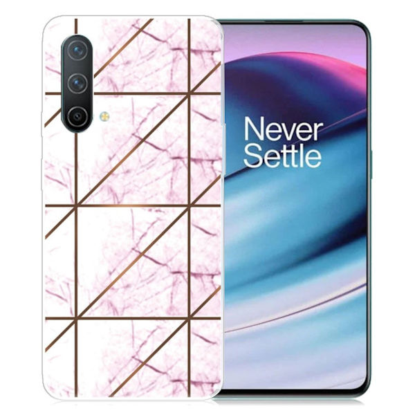 Marmormotiv OnePlus Nord CE 5G skal - Vit I Fyrkantig Strike-Marmor multifärg
