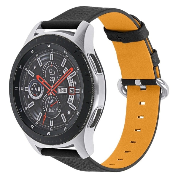 Samsung Gear S3 / S3 Frontier litchi cowhide leather watch strap Svart