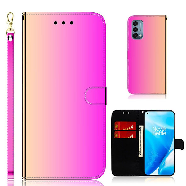 Mirror OnePlus Nord N200 5G flip-etui - Rose Pink