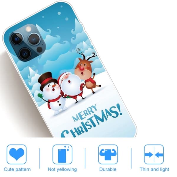 Joulu iPhone 14 Pro Max tapauksessa - Snowfield Ystävät Blue