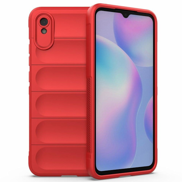 Mjukt greppformat Xiaomi Redmi 9A skal - Röd Röd