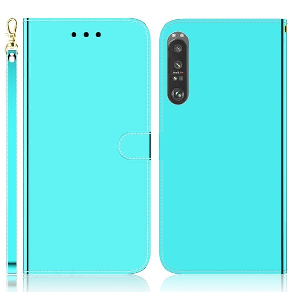 Mirror Sony Xperia 1 III Flip Etui - Cyan Blue