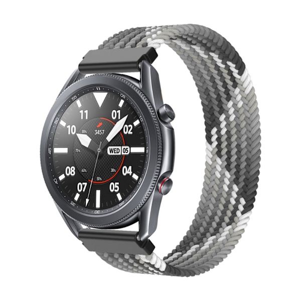 Samsung Galaxy Watch 3 (45 mm) elastisk nylon-urrem - Gradient Grå Størrelse: Xl Silver grey