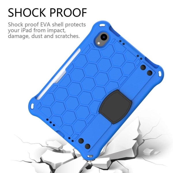 iPad Mini 6 (2021) honeycomb texture EVA cover with strap - Blue Blue