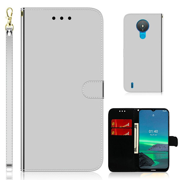 Mirror Nokia 1.4 fodral - Silver/Grå Silvergrå