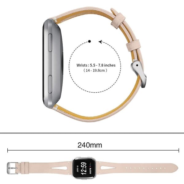 Urrem i ekte skinn til Fitbit Versa - Aprikos Beige