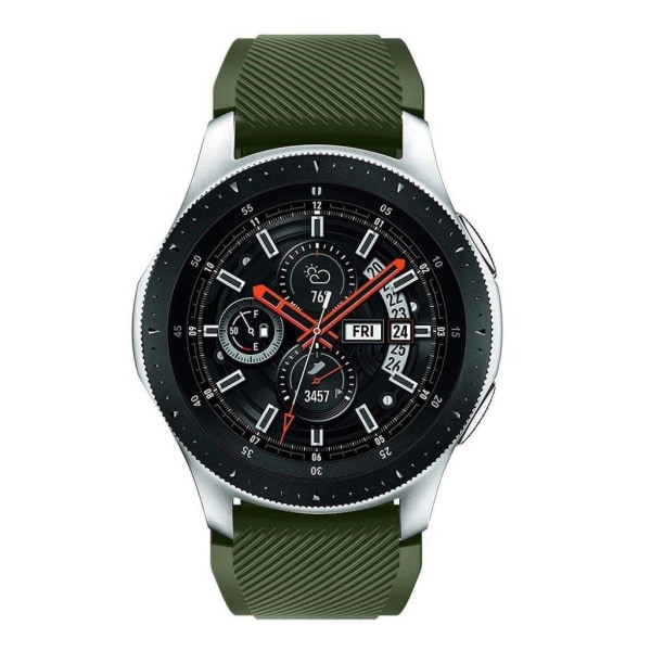 Samsung Galaxy Watch (46mm) erstatnings urrem i silikone med Twill tekstur - Army Grøn Green