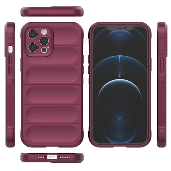 Mjukt greppformat iPhone 12 Pro Max skal - Röd Röd