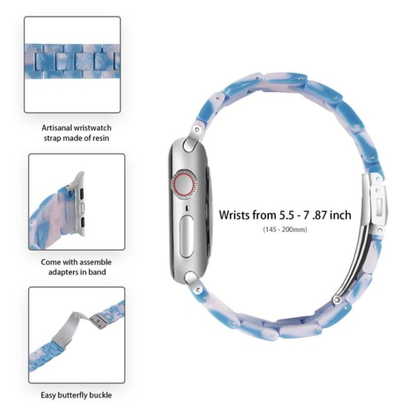 Apple Watch SE 2022 (44 mm) urrem med 3 perler i resin med klart Blue