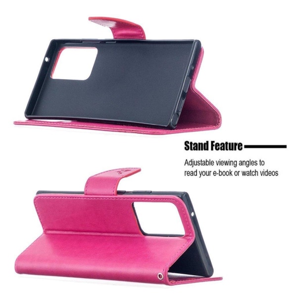 Butterfly Samsung Galaxy Note 20 Ultra Flip Etui - Rose Pink