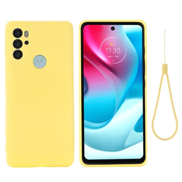 Matt Motorola Moto G60s skal av flytande silikon - Gul Gul