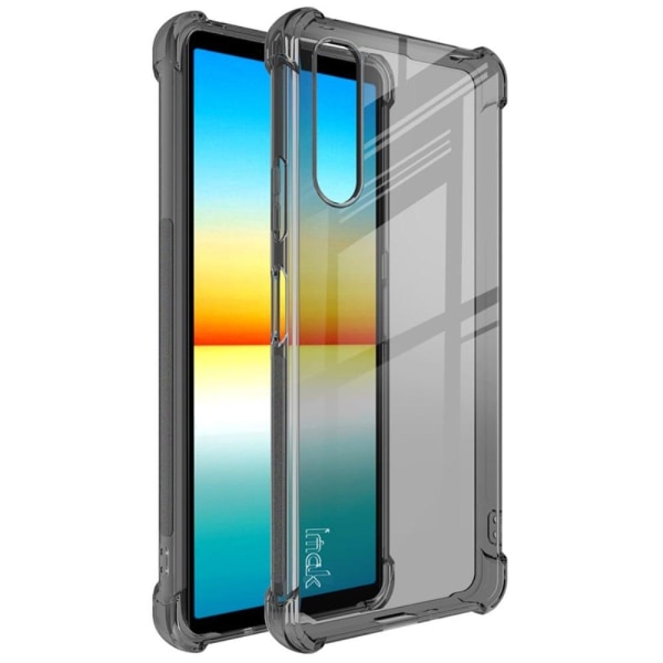 IMAK Airbag-cover til Sony Xperia 10 IV - Gennemsigtig Sort Transparent