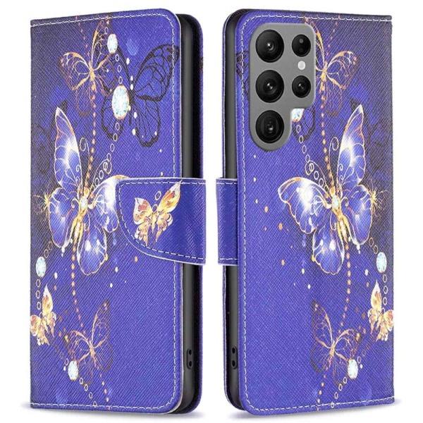Wonderland Samsung Galaxy S23 Ultra Läppäkotelo - Purple Butterf Purple
