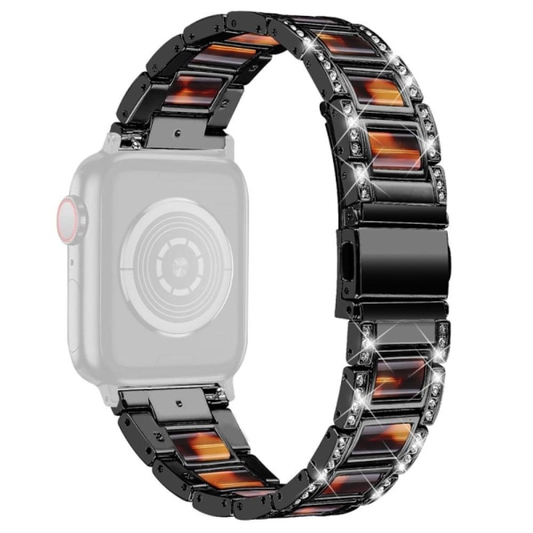 Apple Watch Series 8 (41 mm) klockarmband i rostfritt stål med strass - Svart / Sköldpaddsskal Färg multifärg