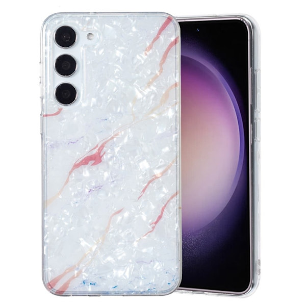 Marble Samsung Galaxy S23 Plus Etui - Hvit Klinkekule White