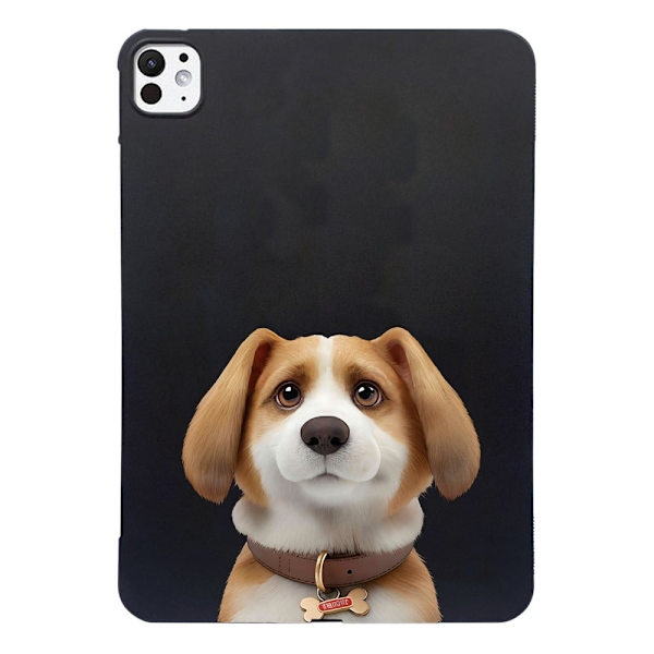 iPad Pro 13 (2024) Case Pattern Printing Slim Flexible Tablet Protective Cover - Harrier Beagle Brown