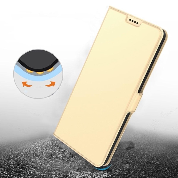 Smidigt och tunt PU-läder Samsung Galaxy S21 Ultra 5G fodral - Guld Guld