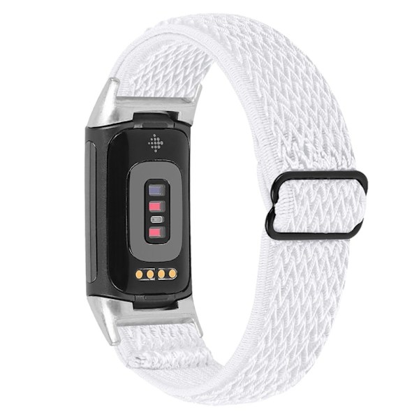 Fitbit Charge 5 elastisk nylon-urrem - Hvid White