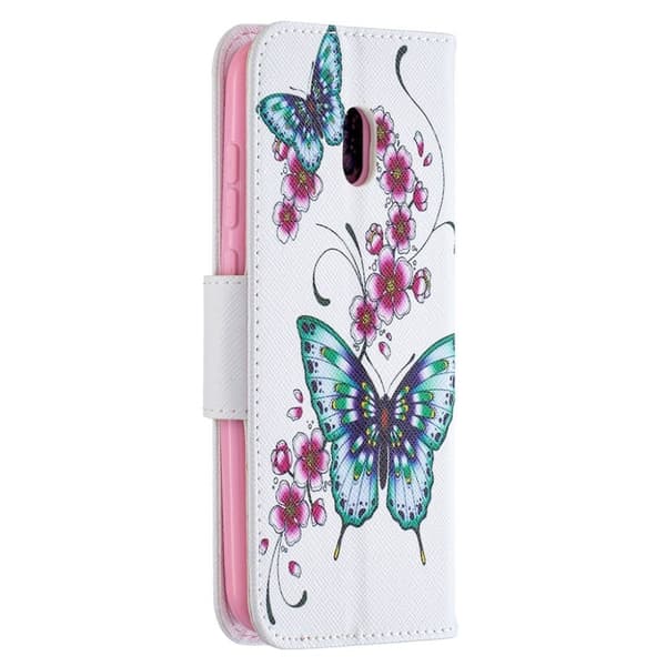 Wonderland Nokia C1 Plus Flip Etui - Grøn Sommerfugl Multicolor