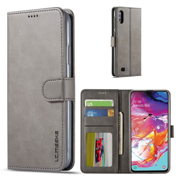 LC.IMEEKE Samsung Galaxy A10 Flip kotelot - Harmaa Silver grey