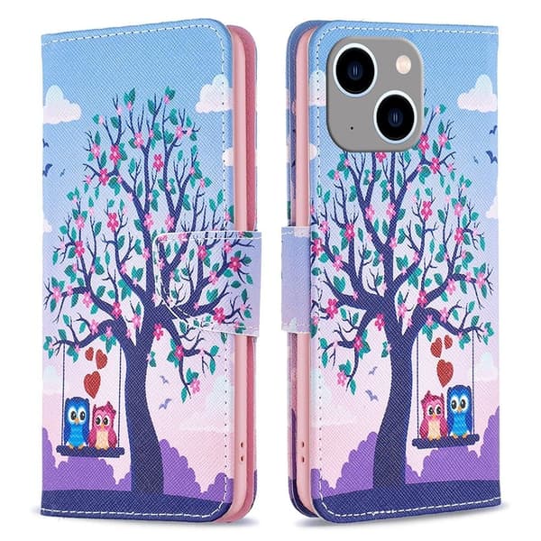 Wonderland iPhone 15 Plus Flippetui - To Ugler Blue