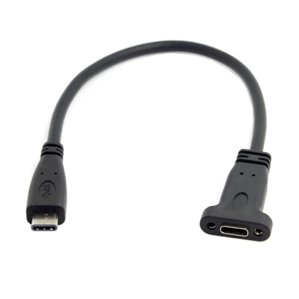 UniversalUSB 3.1 Type C uros-naaras datakaapeli, jossa on paneeliasennuksen ruuvinreikä Black