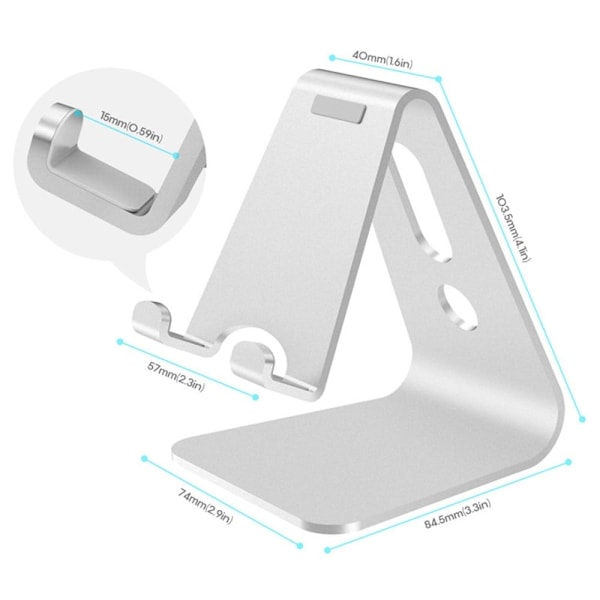 Universal telefonholder i aluminiumslegering til skrivebordet White