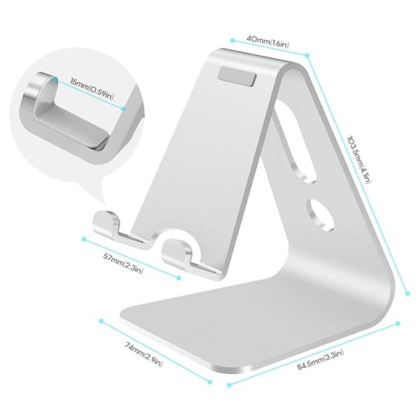 Universelt telefonstativ i aluminiumslegering White