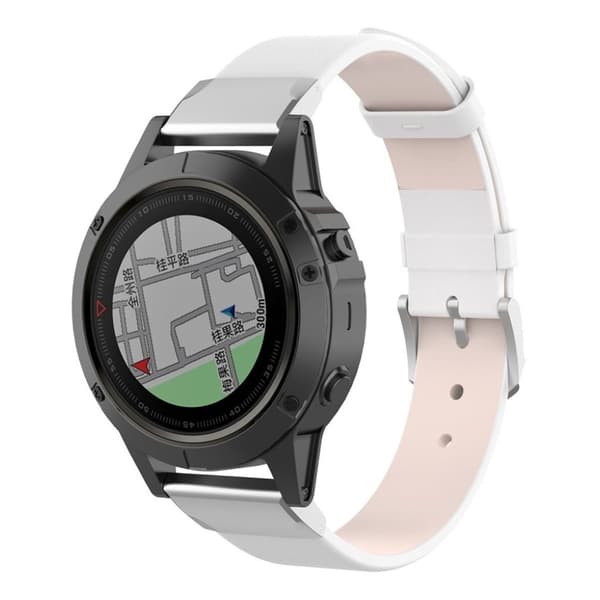 Garmin Fenix 5X læderurrem - hvid White