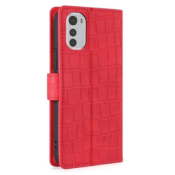 Croco Motorola Moto E32 skal - Röd Röd