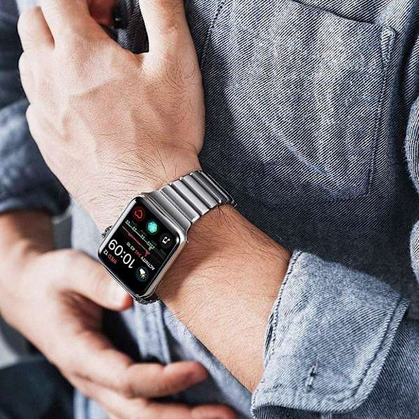 Apple Watch 44 mm sommerfuglspenne i rustfritt stål - Sølv Silver grey