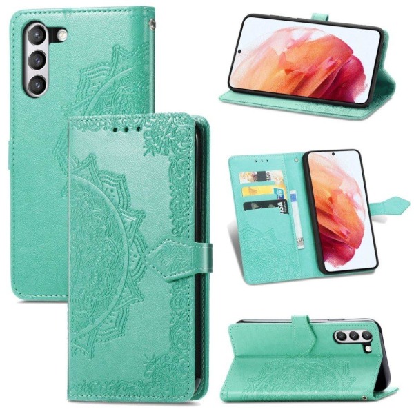 Mandala Samsung Galaxy S21 FE Flip Etui - Grøn Green