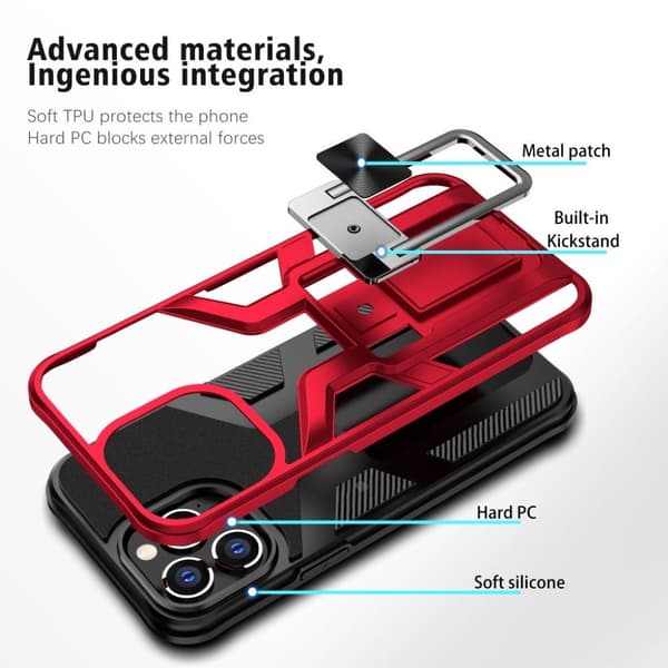 Støtsikkert hybriddeksel for iPhone 13 Pro Max - Rød Red