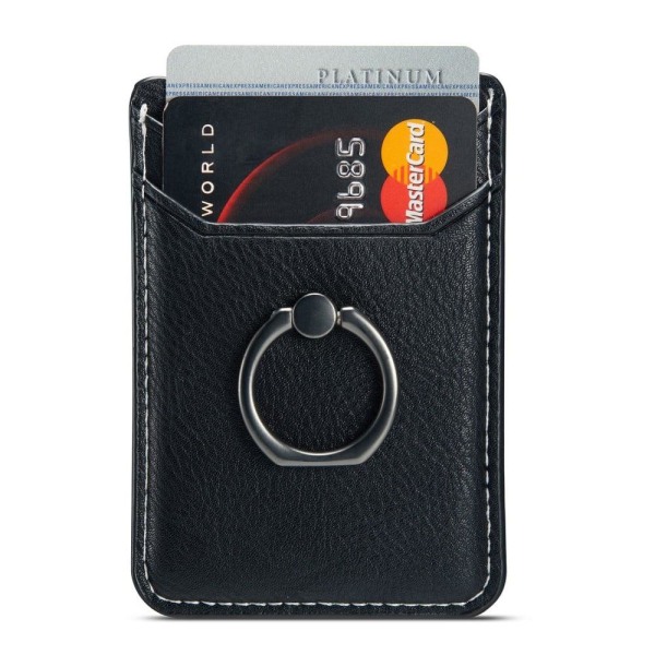 MUXMA Universal Cowhide leather card holder - Black Svart