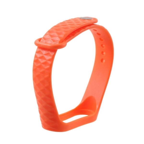 Xiaomi Mi Band 3 erstatnings urrem i silikone med Rhombus tekstur - Orange Orange