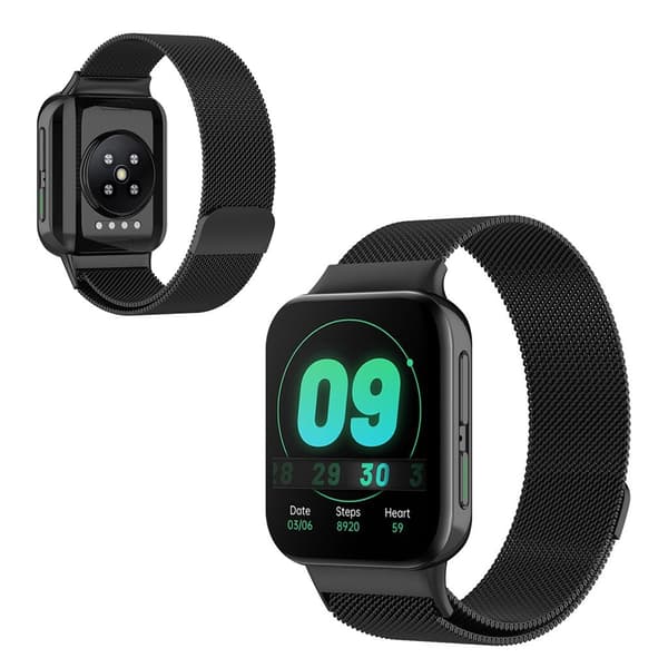 Oppo Watch (46mm) rustfrit stål urrem - Sort Black
