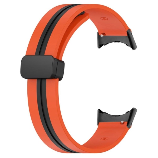 Google Pixel Watch klockarmband i silikon med dubbla färger - Orange / Svart Orange