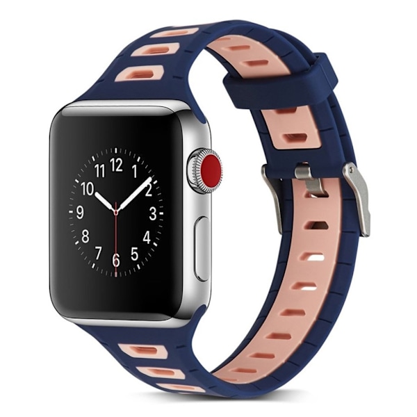 Apple Watch 38mm Tvåfärgat klockband - Storlek 38mm Blå rosa Rosa