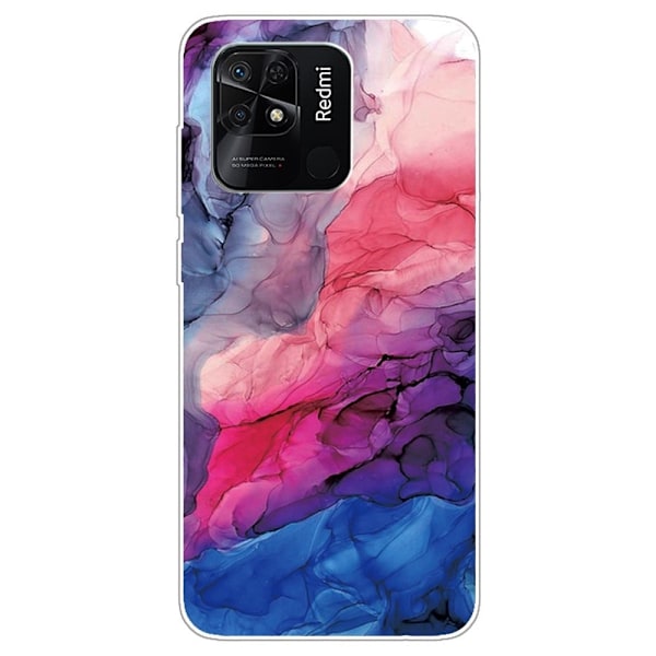 Marble Xiaomi Redmi 10C Etui - Aqueous Vibrant Mønster Multicolor