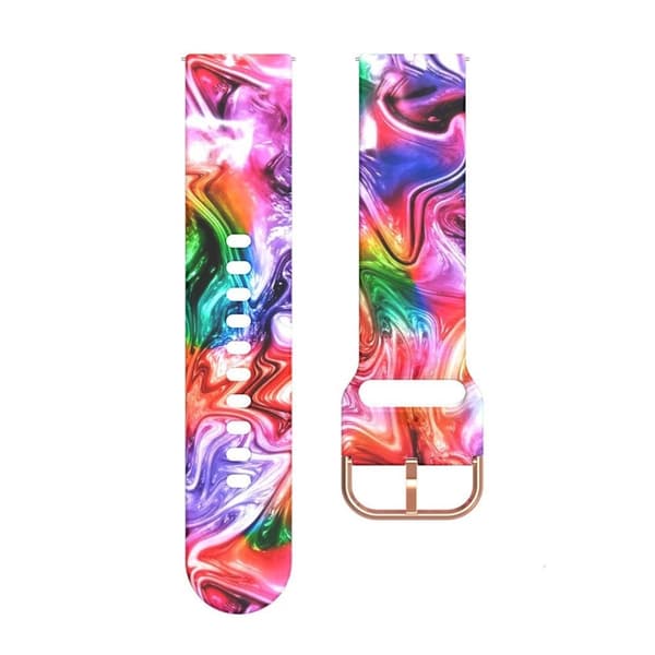 22mm Universal viileä kuvio silikoni ranneke - Värillinen Maalaus Multicolor