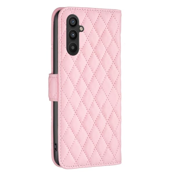 Rombemønster, matt flip-deksel for Samsung Galaxy A34 5G - Rosa Pink