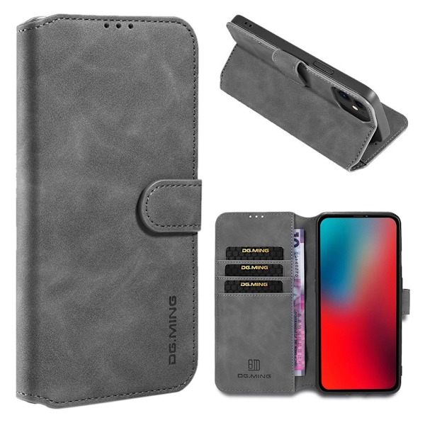 DG.Ming Retro iPhone 12 Pro / iPhone 12 fodral - Silver/Grå Silvergrå