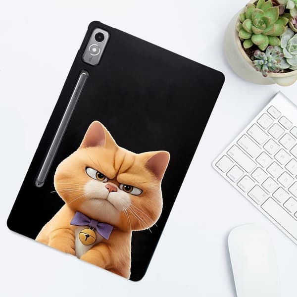 Lenovo Tab P12 Case Pattern Printing Slim Flexible Tablet Protective Cover - Garfield Cat Brown